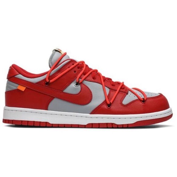 RARE OFF-WHITE x NIKE Dunk Low Sneakers in ‘University Red’ - Picture 1 of 5